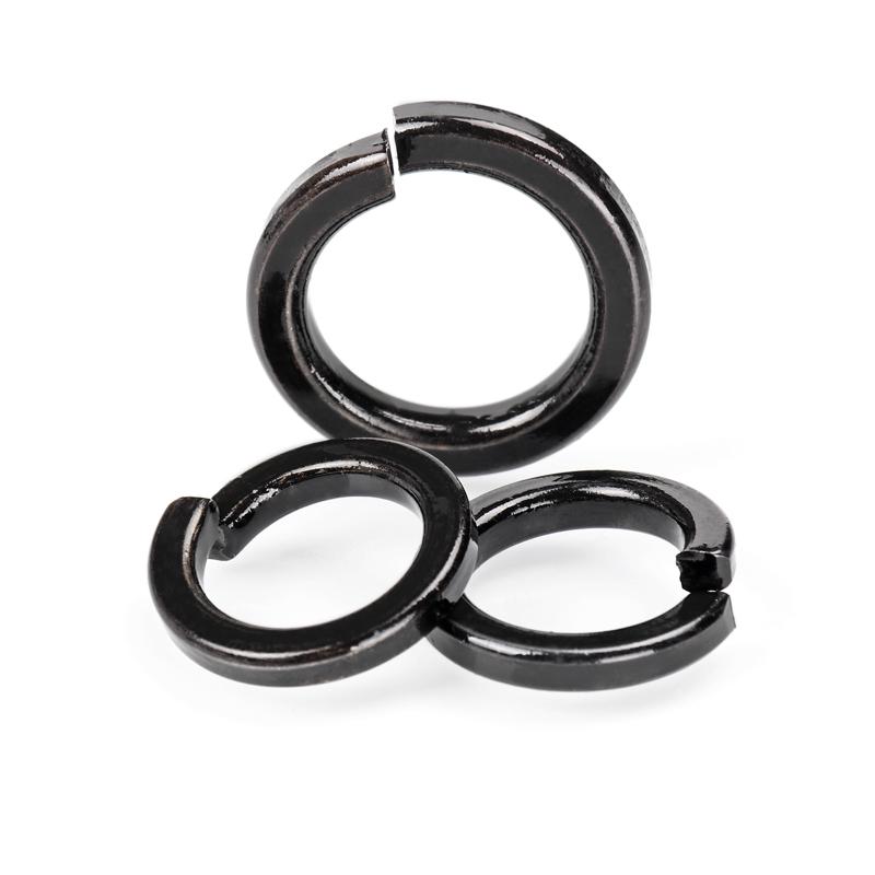 Black Carbon Steel Split Lock Washers - M3 to M52 Sizes