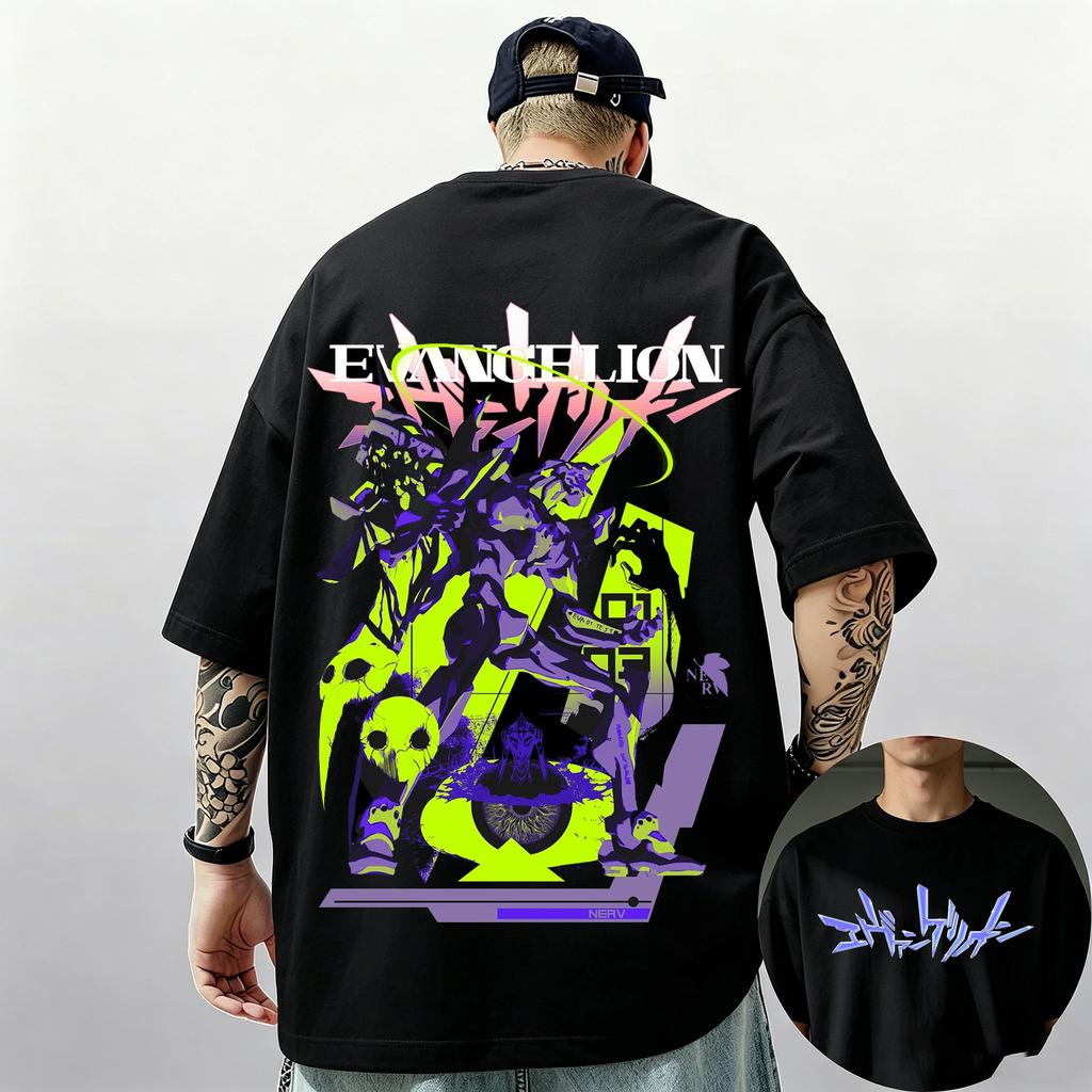 2026 Summer New Arrival Evangelion Pattern Street Style Print Shortsleeve Tshirt Y2k Style Suitable For Both Men And Women