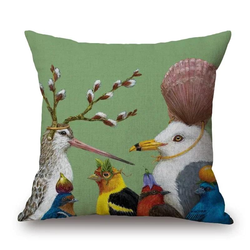 Squirrel Bird Owl Bear Fox Deer Animal Decorative Cushion Cover Sofa Throw Pillow Case