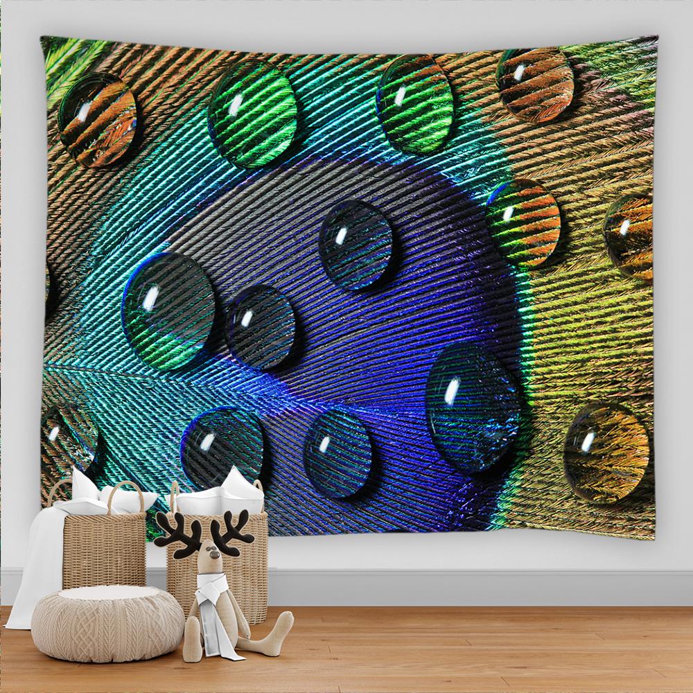 Peacock Bird Tapestry Wall Hanging Flowers and Birds 3D Printing Large Wall Tapestry Bohemian Hippie Home Bedroom Decoration
