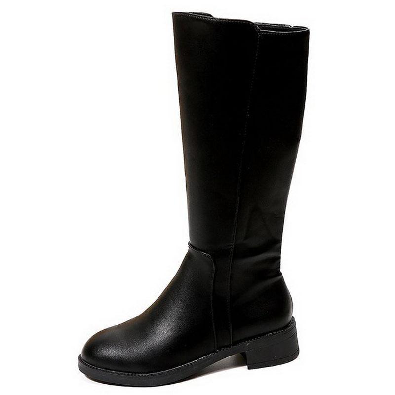 

Women Round Toe Mid-calf Boots Side Zipper Mid-heel Long Boots for Daily Office Nightclub Evening Party Pub Banquet Gathering 43 чорний