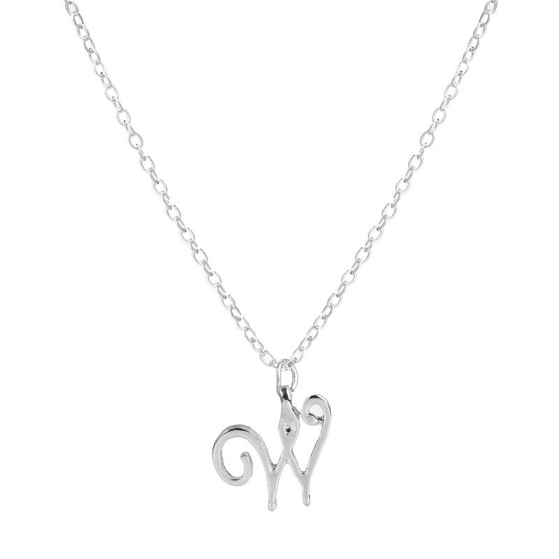 Elegant 26-Letter Uppercase Pendant Necklace: Simple and Fashionable European-American Clavicle Chain with Niche Design