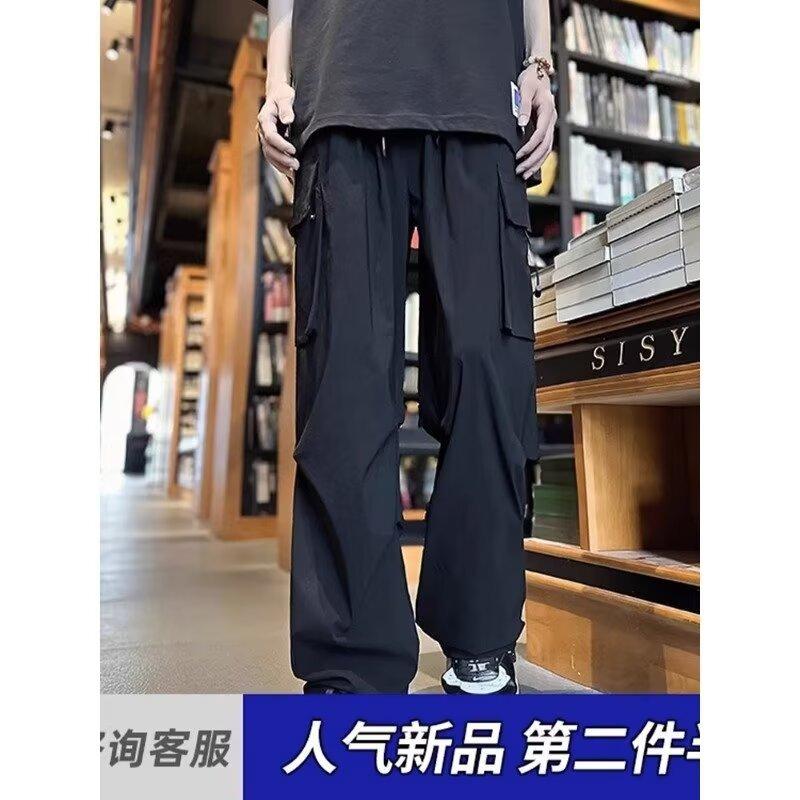 Pants Men's High Street Trend Brand Loose Straight Overalls American Sports Casual Charge Pants