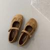 Gentle with skirt ballet shoes 2025 new one-word buckle single shoes women's French retro shallow mouth Mary Jane shoes