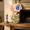 Mother's Day Handprint Art Bouquet Wooden Rose Flower Bouquet DIY Handprint Crafts Handmade Keepsake for Mom from Daughter Son Kids
