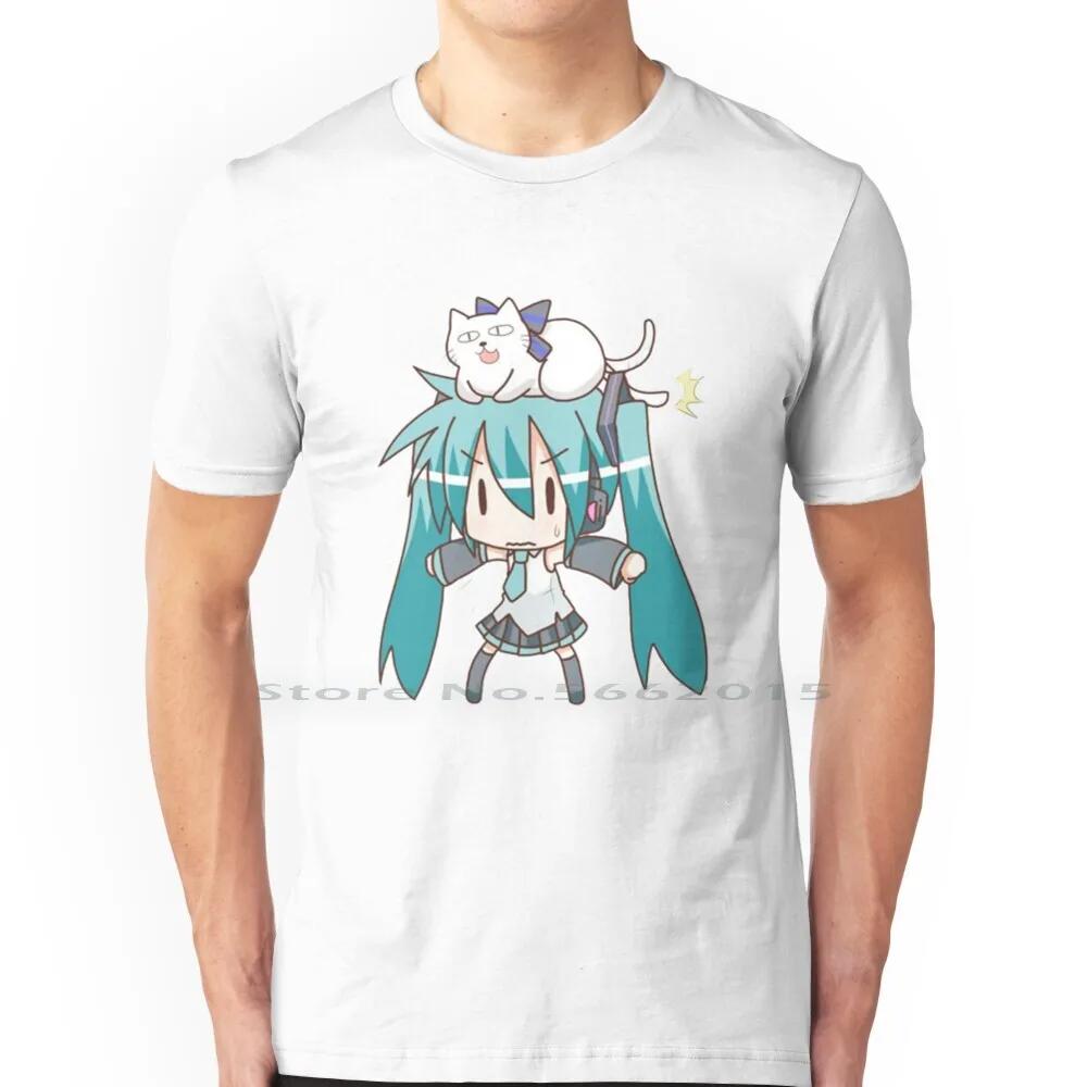 Miku T Shirt 100% Cotton Kawaii Manga Anime Girl Japanese Short Long Sleeve Tee Top