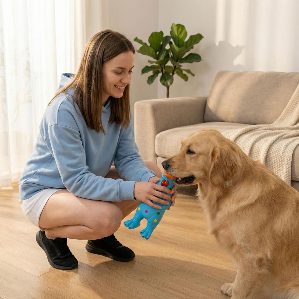 Pet Toy Spotted Latex Chicken Dog Squeaky Toy Interactive Stress Relief Screaming Chicken Dog Toy