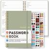 A5 Passwortbuch Spiralgebunden Login-Organizer Mit Stickern Elastischer Verschluss Twin-Wire Passwort-Logbuch
