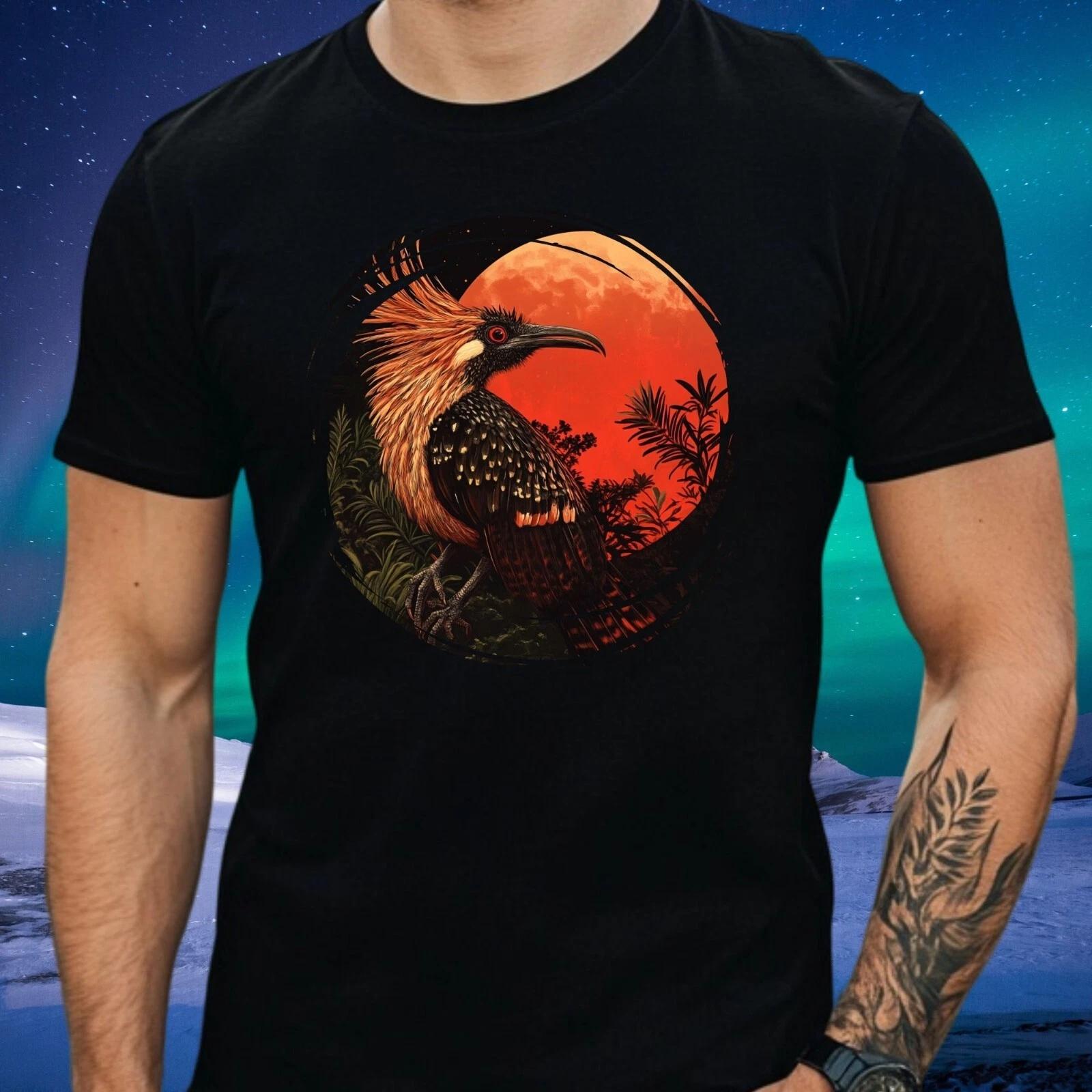 T-Shirt Herren Hoatzin Vogel Roter Mond Motiv Baumwolle Größe XS bis 5XL S