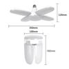 No Flicker 60W LED Bulb E27 B22 220V SMD2835 Super Bright Foldable Fan Blade Light Adjustable Angle for Warehouse Garage