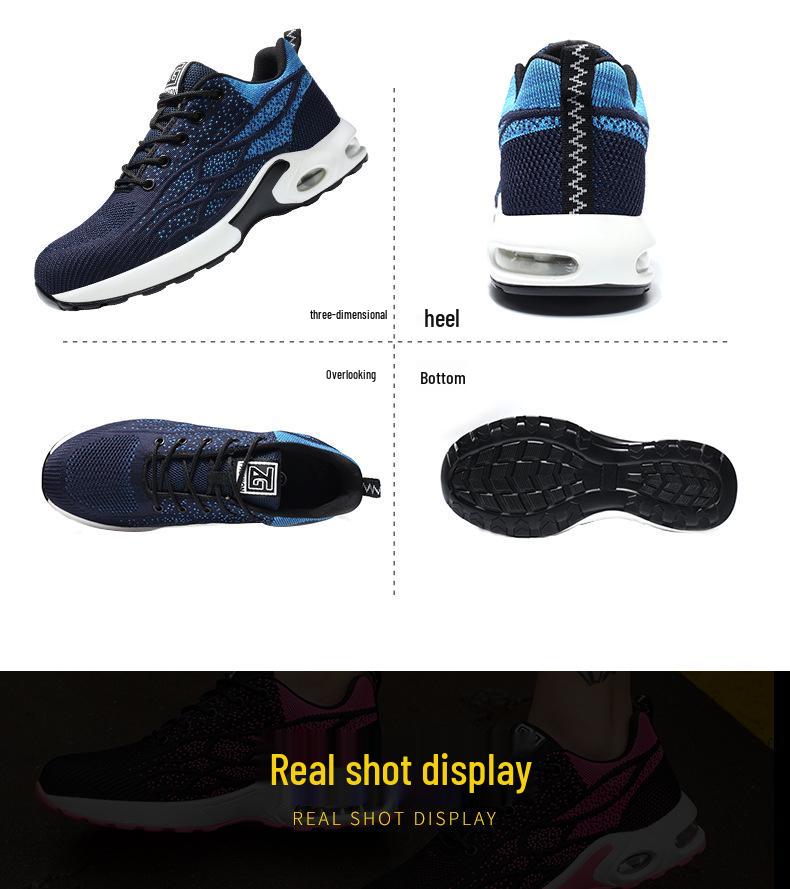 Unisex Steel Toe Safety Shoes - Anti-smash & Puncture Resistant, Breathable, Shock-absorbing PU Sole Work Shoes.