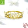 Queen'S Laurel 925 Sterling Silver Ring Women'S Real Gold Plated Fashion Jewelry Ring Scr493
