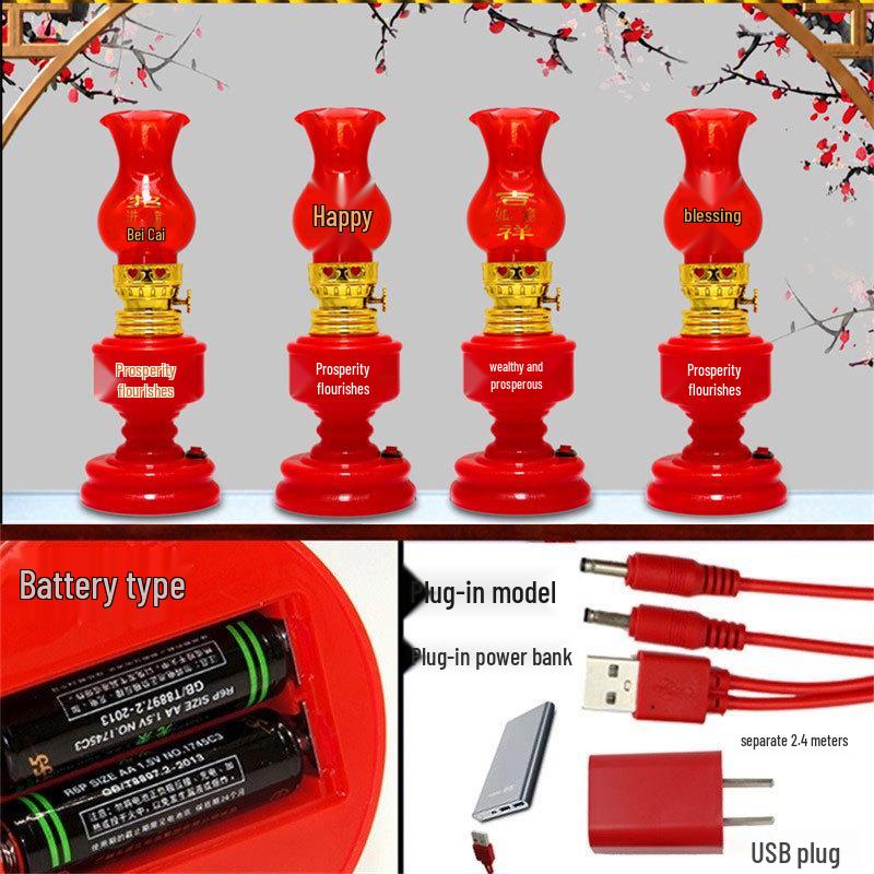 Neue Einzug-Doppelglück Steckerleuchten - Hochzeits- & Einweihungs-Petroleumlampen-Stil.
