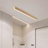 Nordic Style Living Room LED Linear Ceiling Light Hallway Long Ceiling Lamp Liner Lamp Natural Wood Finish Balcony Light