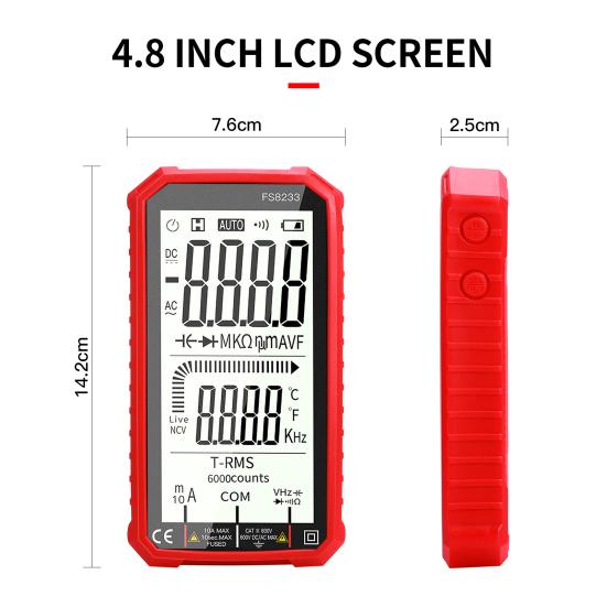 4.8-inch Digital Multimeter Large Screen Auto-Ranging Accurate Voltmeter Ohmmeter Temperature Capacitance Measuring