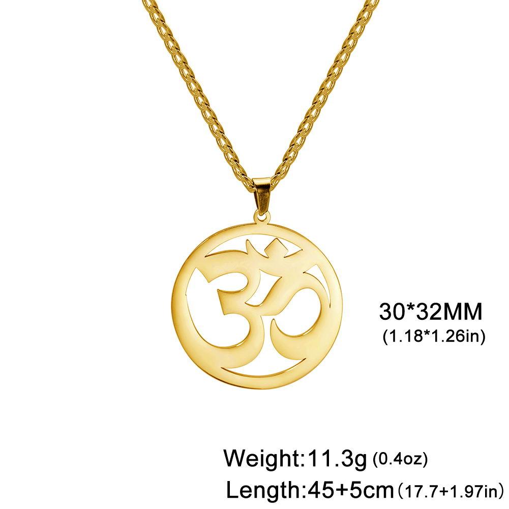 Dawapara Indien Tamil Om Symbol mit Dreizack Anhänger Edelstahl Halskette Om Shiva Symbol Yoga Vintage Talisman Schmuck