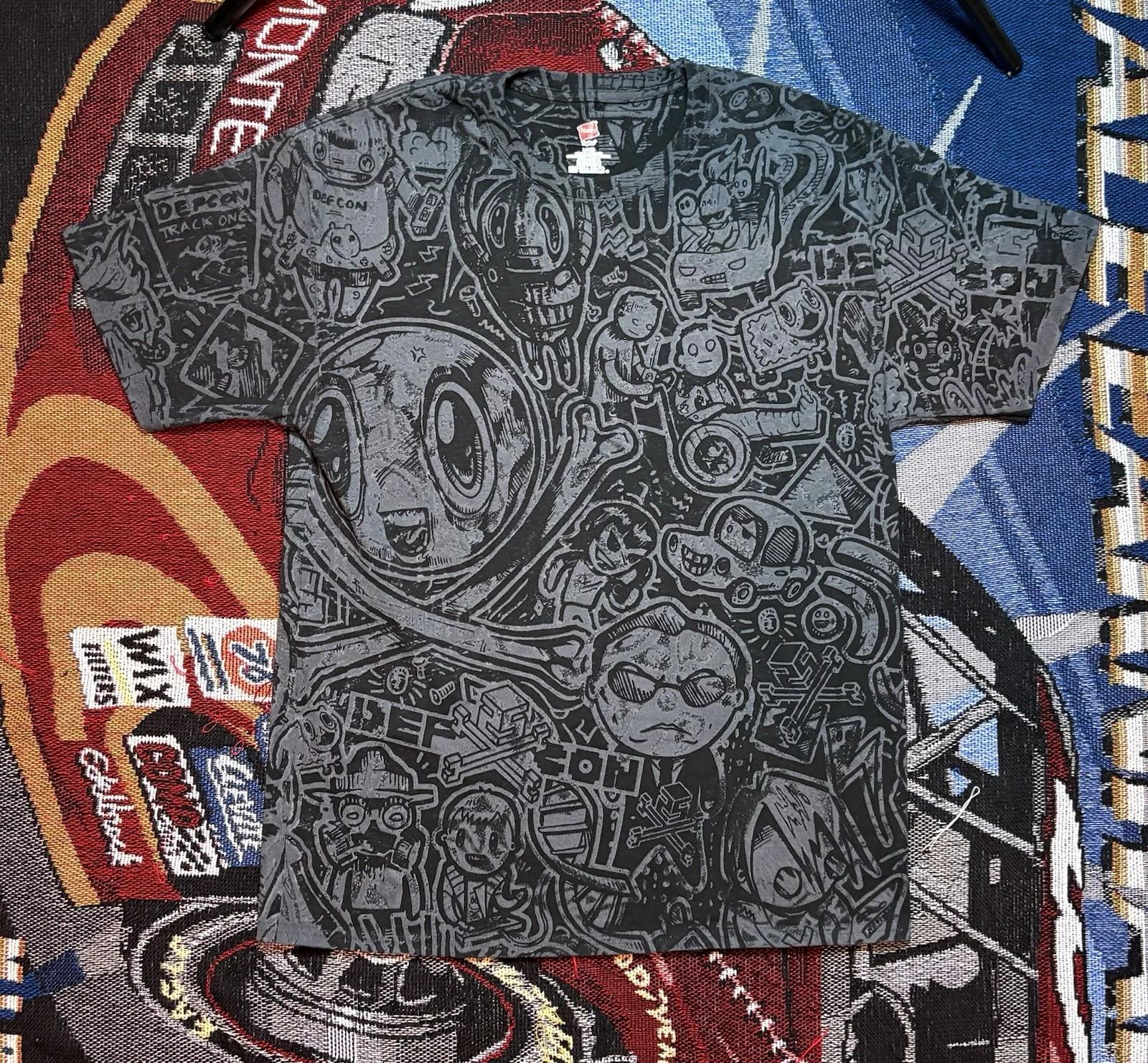 Defcon AOP Shirt Hacker Convention Def Con All Over Print Men’s Large Logo Rare XL