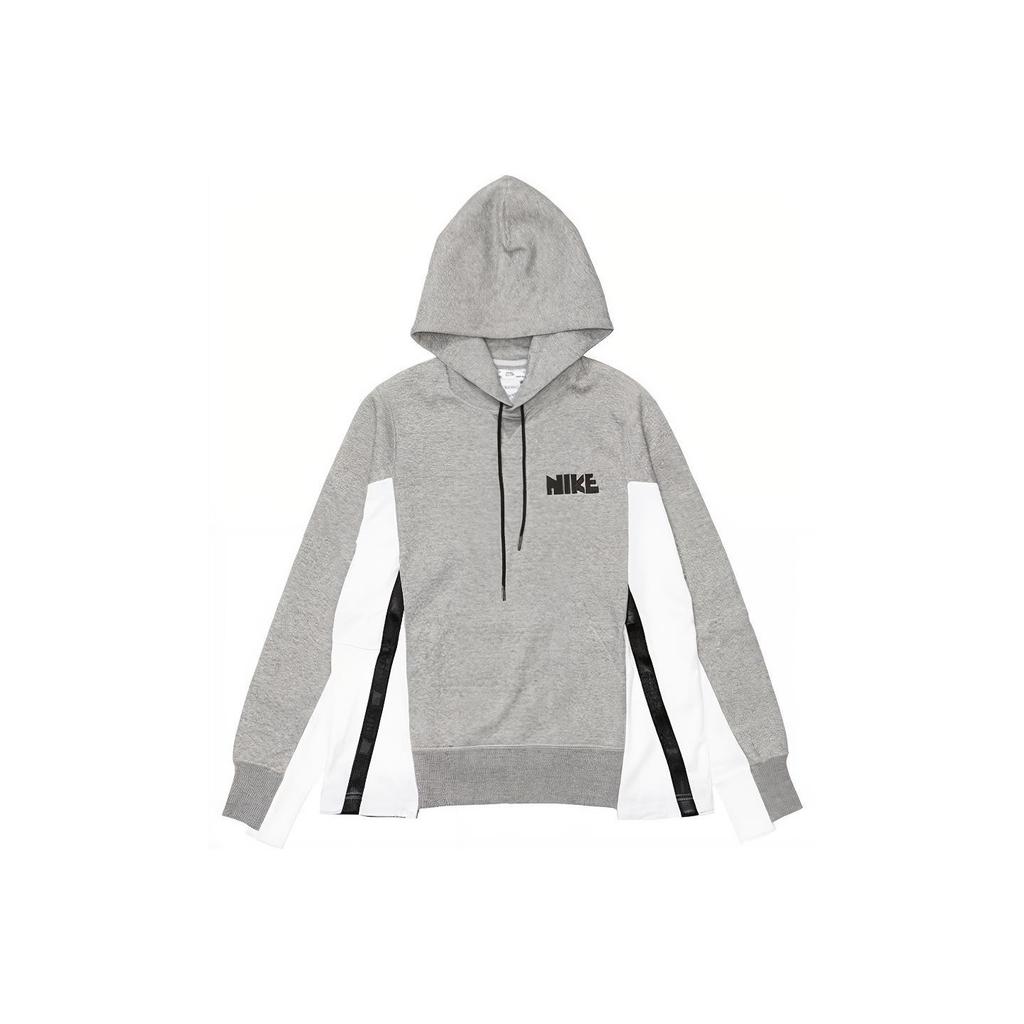 Nike Logo Print Spliced Color-Block Sports Hoodie Men Hoodie Grey CZ4695-063