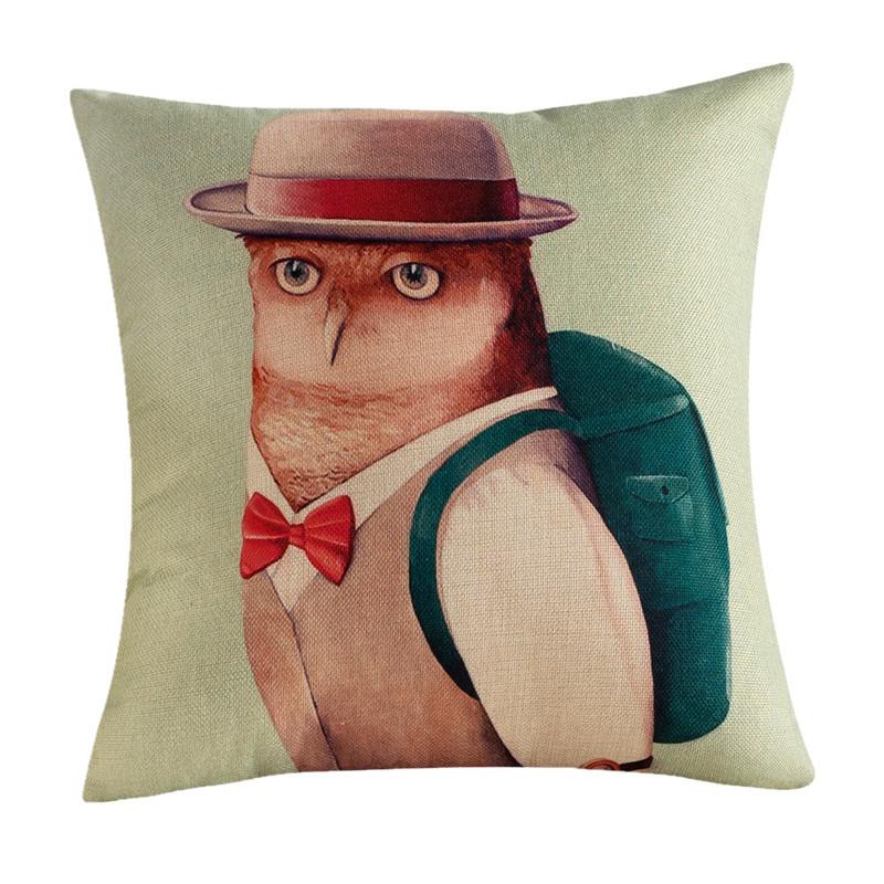 45x45cm Personalized Cartoon Animal Printed Sofa Cushion Cover Home Living Room Throw Pillowcase Decoration