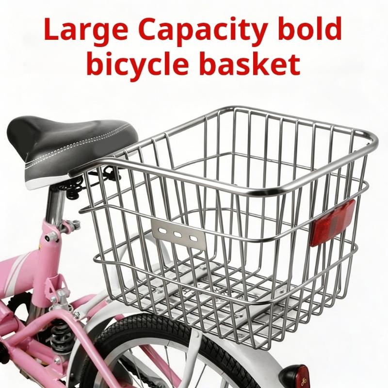 Heavy Duty Rear Bike Cargo Basket Replacement Metal Back Seat Cargo Carriers Rear Luggage Bike Rack Easy To Install