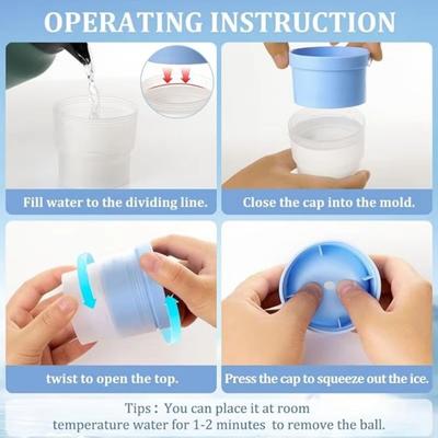 5PCS Large Silicone Ice Ball Mold Easy Demoulding Soft Ice Maker Round Ice Ball Reusable Ice Cube Machine For Whiskey