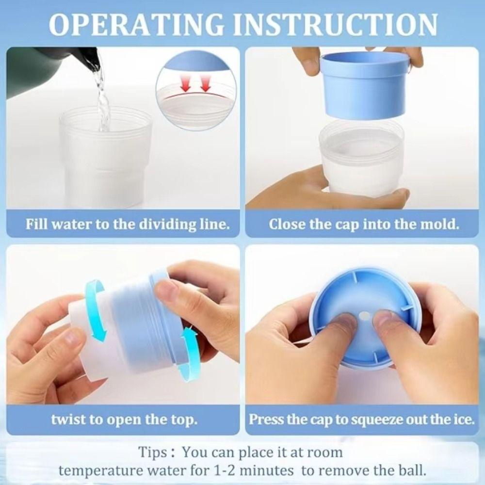 5PCS Large Silicone Ice Ball Mold Round Ice Ball Soft Ice Maker Easy Demoulding Reusable Ice Cube Machine For Whiskey