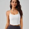 Women's Outdoor Wireless Longline Running Bra Shockproof Sports Vest Sexy Spaghetti Straps Cross Back Fitness Yoga Top