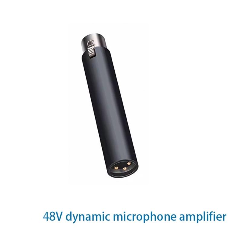 Professional 48V Dynamic Mic Amplifier Dynamic Microphone Preamplifier with High Fidelitys Sound and Portable Design