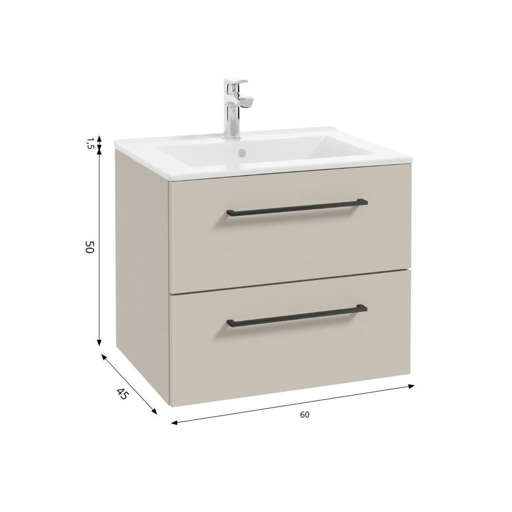 Hanging Wall-Mounted Bathroom Cabinet with Washbasin, Kashmir, Pinia