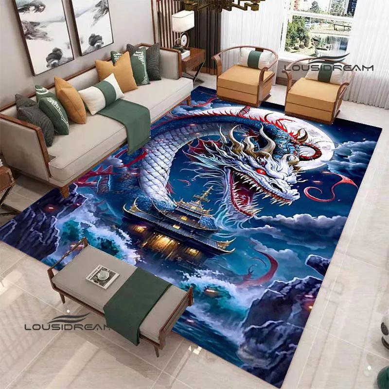 3D Retro dragon printed carpet kitchen mats Non -slip carpet outdoor carpets area rug bedroom decor birthday gift