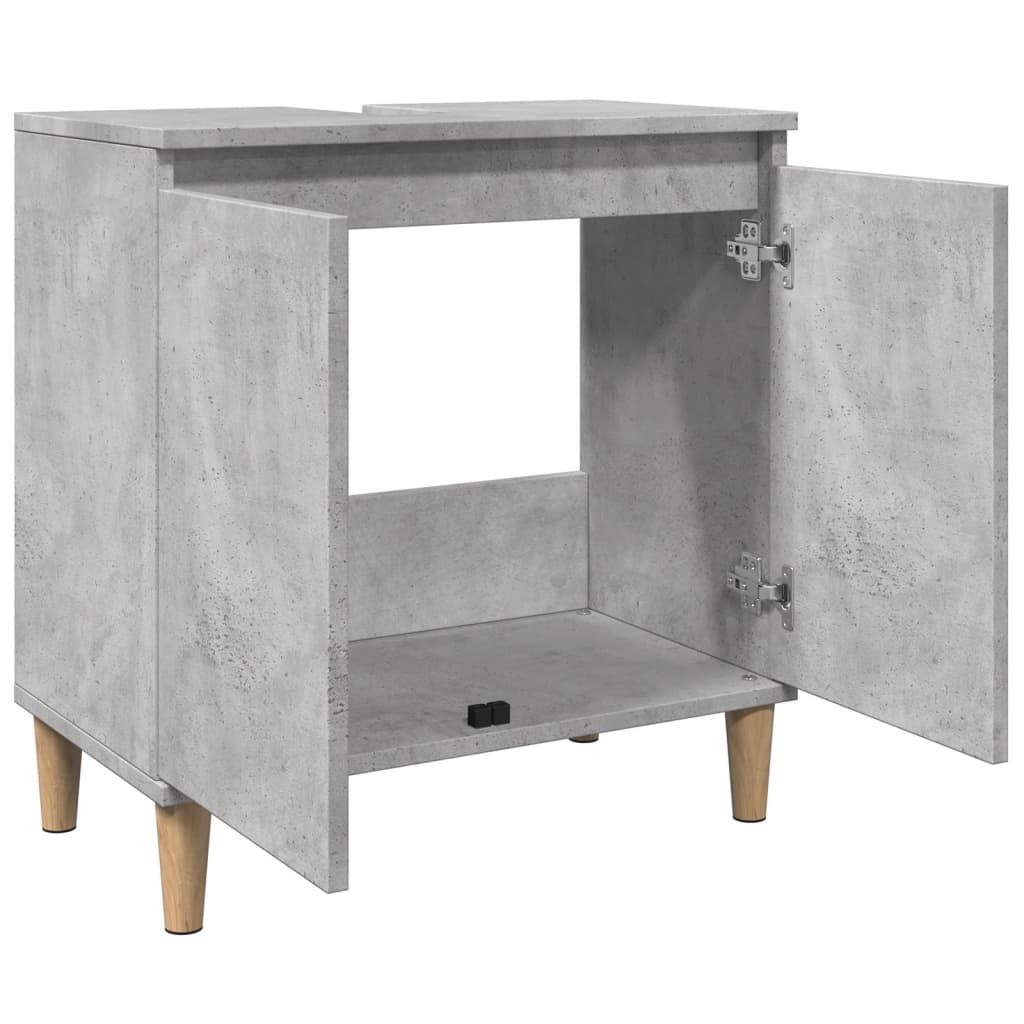 Bathroom Vanity Cabinet Concrete Grey 58 x 33 x 60 cm Engineered Wood