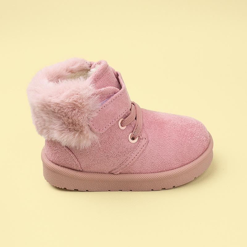 Winter New Suede Velcro Children's Snow Boots