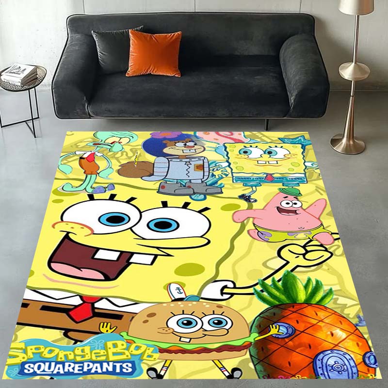 3D S-SpongeBob Patrick Star Cartoon Carpet Rug for Playroom Bedroom Living Room Sofa Home Decor,kids Area Rug Non-slip Floor Mat