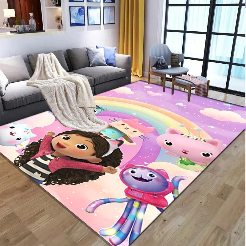 Gabby's Dollhouse Pattern Rug, Indoor/Outdoor Mat, for Picnic, Gameroom, Bedroom, Office, Living Room, Home Decor Carpet, Birthday Gift