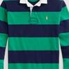 Polo Ralph Lauren Polo Color Block Striped Logo Embroidered Loose Long Sleeve Polo Shirt Men Tops Slope-Green MNPOKNI16823527-410