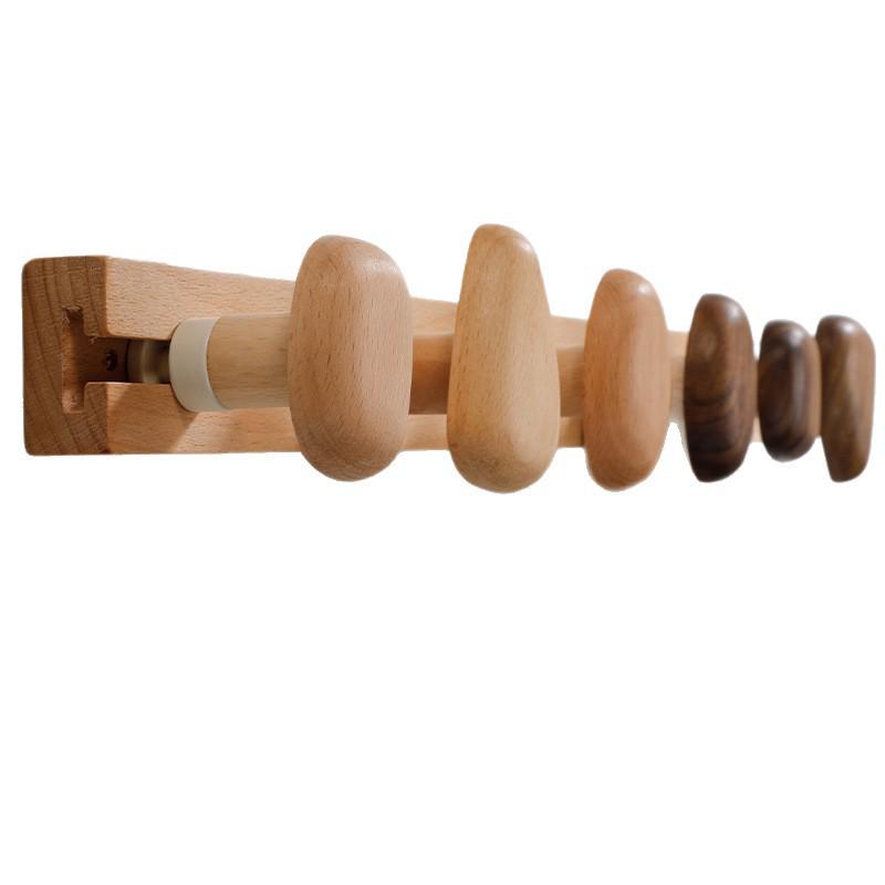 Solid Wood No-Punch Wall-Mounted Coat Hook