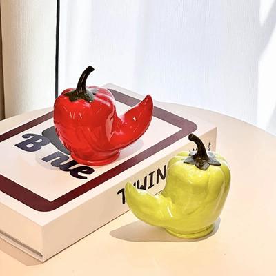 Ceramic Lantern Chili Toothpick Box Chili Thickened Chili Toothpick Case Dental Floss Storage Vegetable Shapes