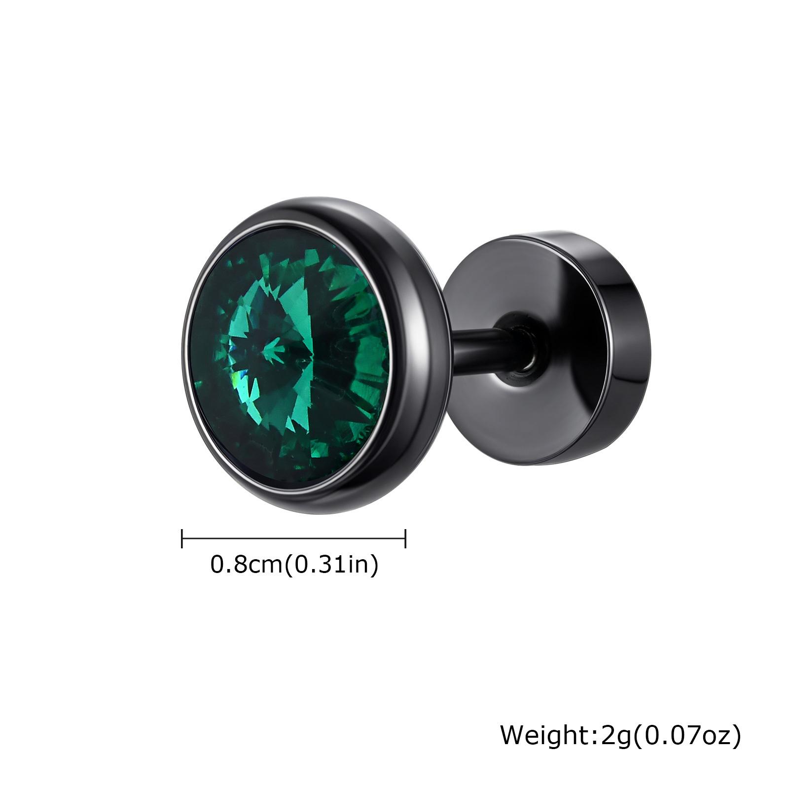 

Vnox Stainless Steel Zircon Earrings for Men, 8mm Wide Multi-faceted Screw Back Stud, Hypoallergenic Spiral Barbell Earrings New