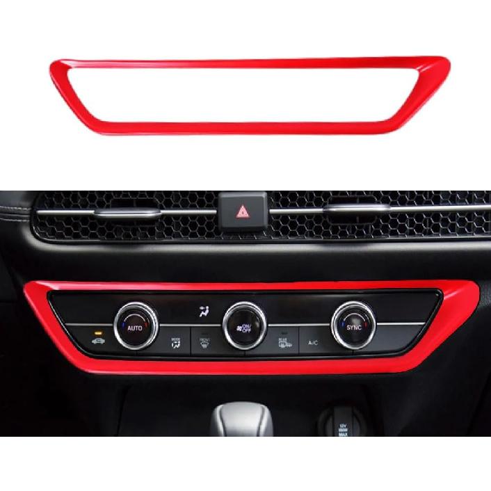 

BOYOUS ABS Carbon Fiber Style Car Console Air Conditioning Knob Panel Cover Interior Trim Accessories Fit For Honda 2023 2024 2025 2026 HR-V HRV красный