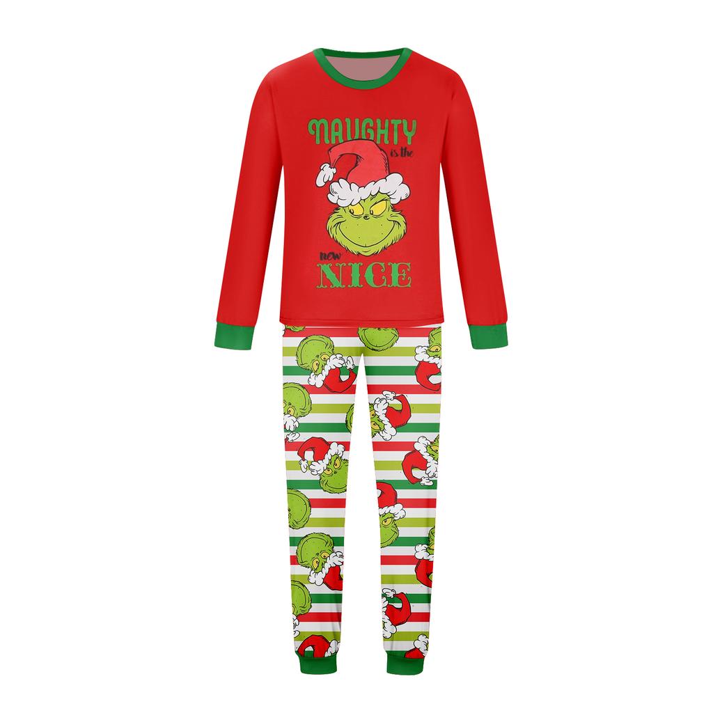 Christmas Print Cute Family Set Pajamas, Home Clothes, Family Set Long Sleeve Top Pants Set