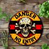 Metal Poster Danger No Entry Skull Gothic Wall Art Bar Decor