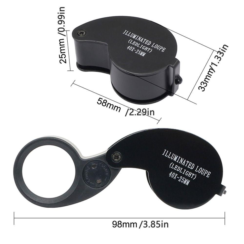 Illuminated Loupe Foldable Magnifier Folding 40X Magnifying Glass Mini   Repair Tool