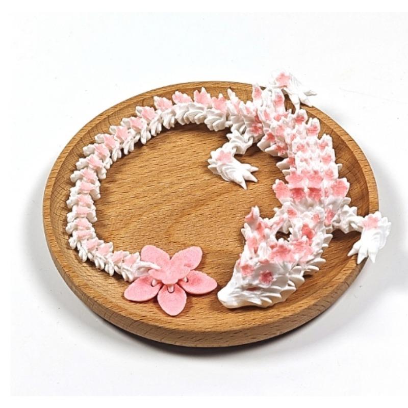 

27 см 3D-печатный дракон, розовый и белый дракон с цветущей вишней, сенсорная игрушка для детей с синдромом дефицита внимания и гиперактивности, настольная игрушка для руководителя 27cm розовый