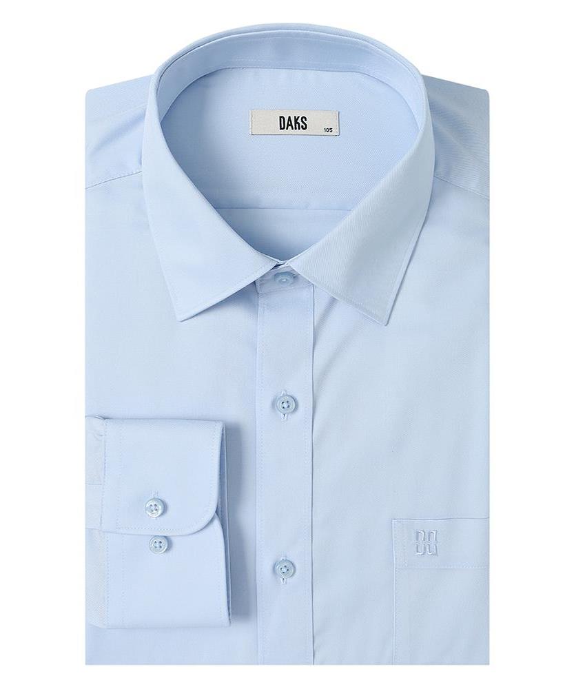 DAKS SHIRTS Polyester Blend Solid Shirt Regular Fit Blue_Dla2Shdl401B1