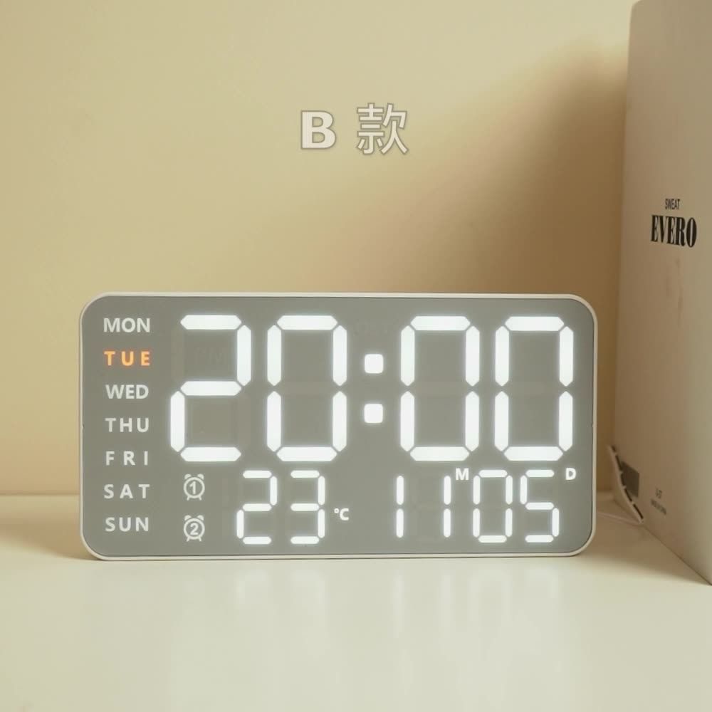 ABS Digital LED Clocks Wall-mounted Alarm Clocks New Electronic Wall Clock  Bedroom