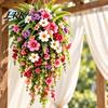 Natural Charm Window Display Artificial Hanging Flowers Basket, Fake Morning Star Floral Vine Garland, Plants Faux Plant for Indoor Outdoor