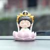 Buddha Car Ornaments Resin Craft With Lucky Lotus For Giftgiving Occasions