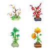 Flower Bouquet Plum Blossom Peach Blossom Narcissus Bonsai Potted Plant Micro Building Blocks Decor Bricks Set Toys For Children