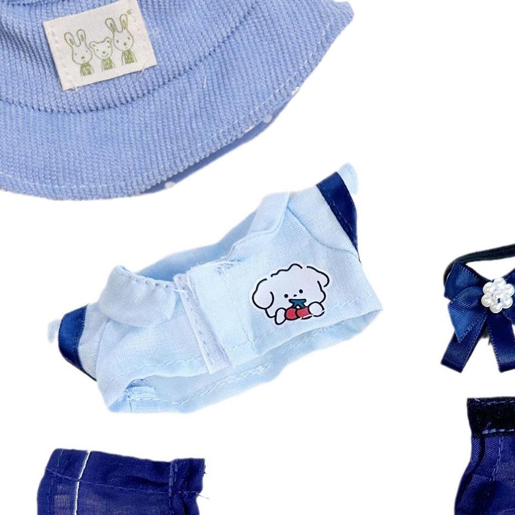 4x 6 Inch Doll Clothes Suit Shirt Skirt Outifits Coordination for Kids Educational Props