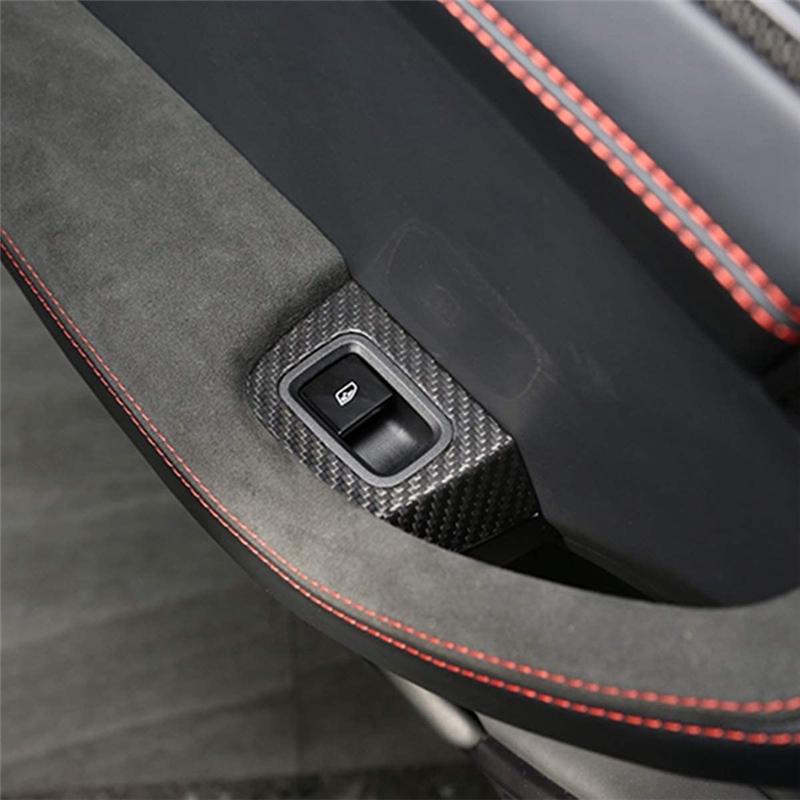 A87Q-For Porsche Panamera 2017- Dry Carbon Fiber Car Window Lift Switch Button Frame Cover Trim Decorative Accessories